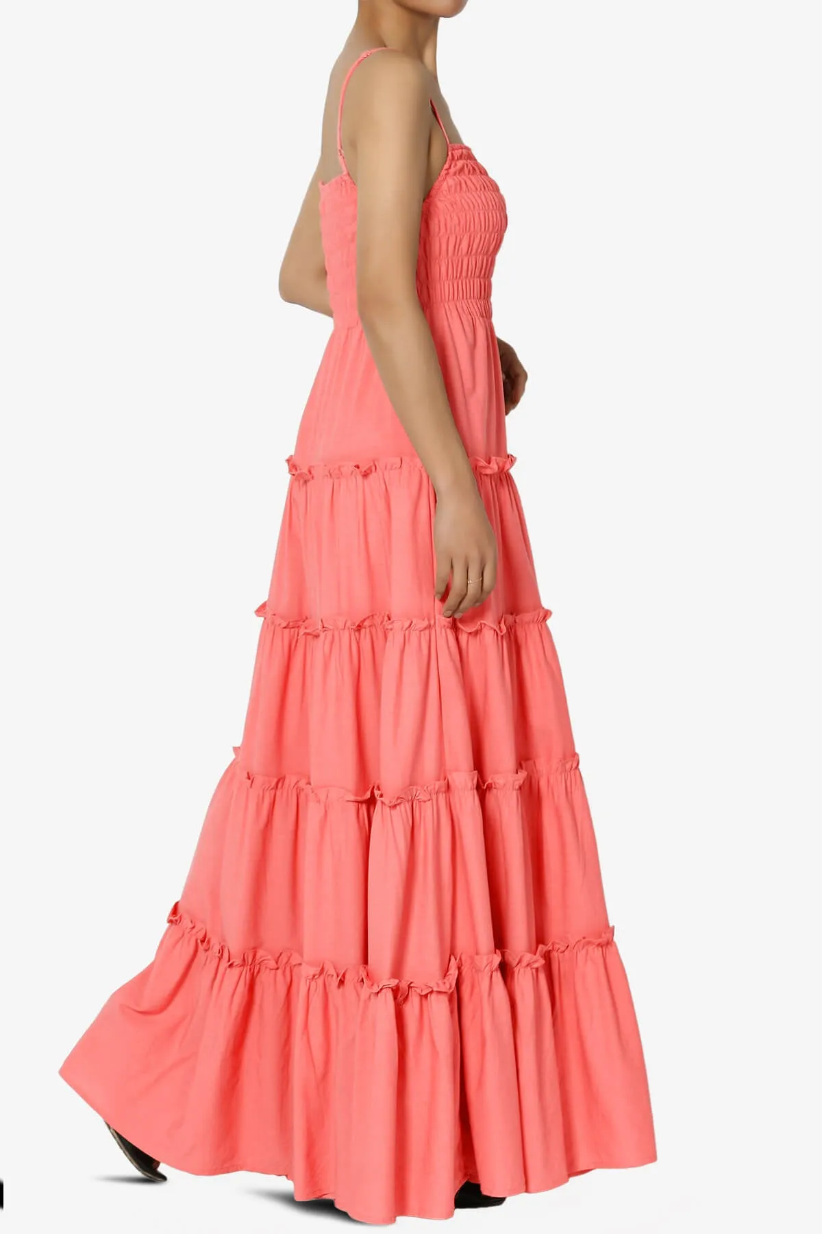 Cassie Smocked Cami Tiered Maxi Dress PLUS
