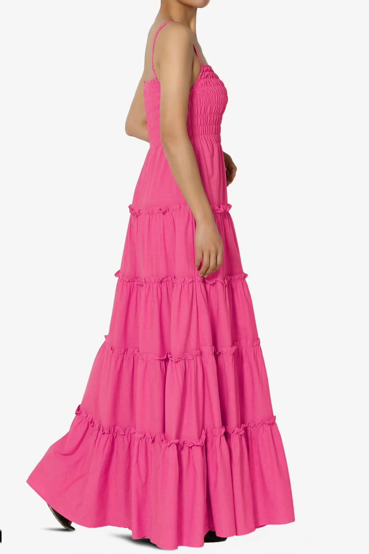 Cassie Smocked Cami Tiered Maxi Dress PLUS