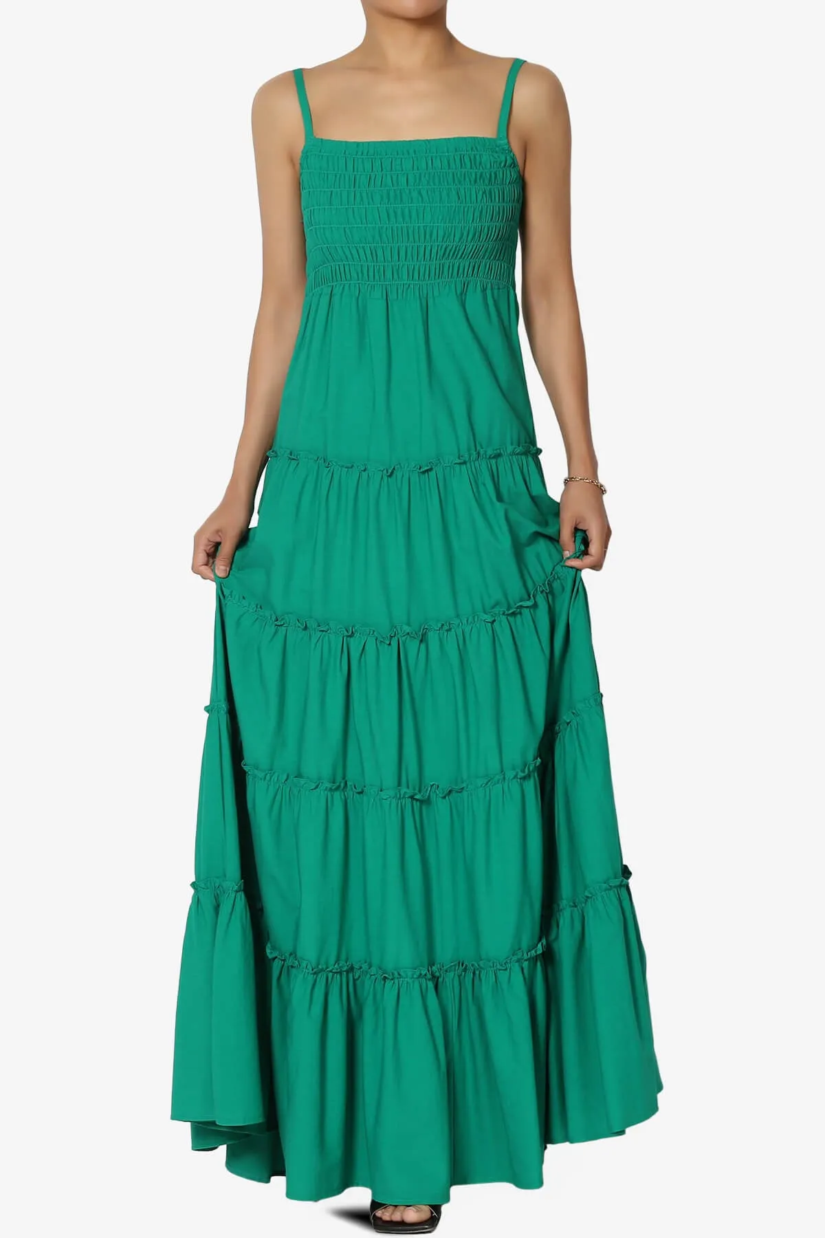 Cassie Smocked Cami Tiered Maxi Dress PLUS