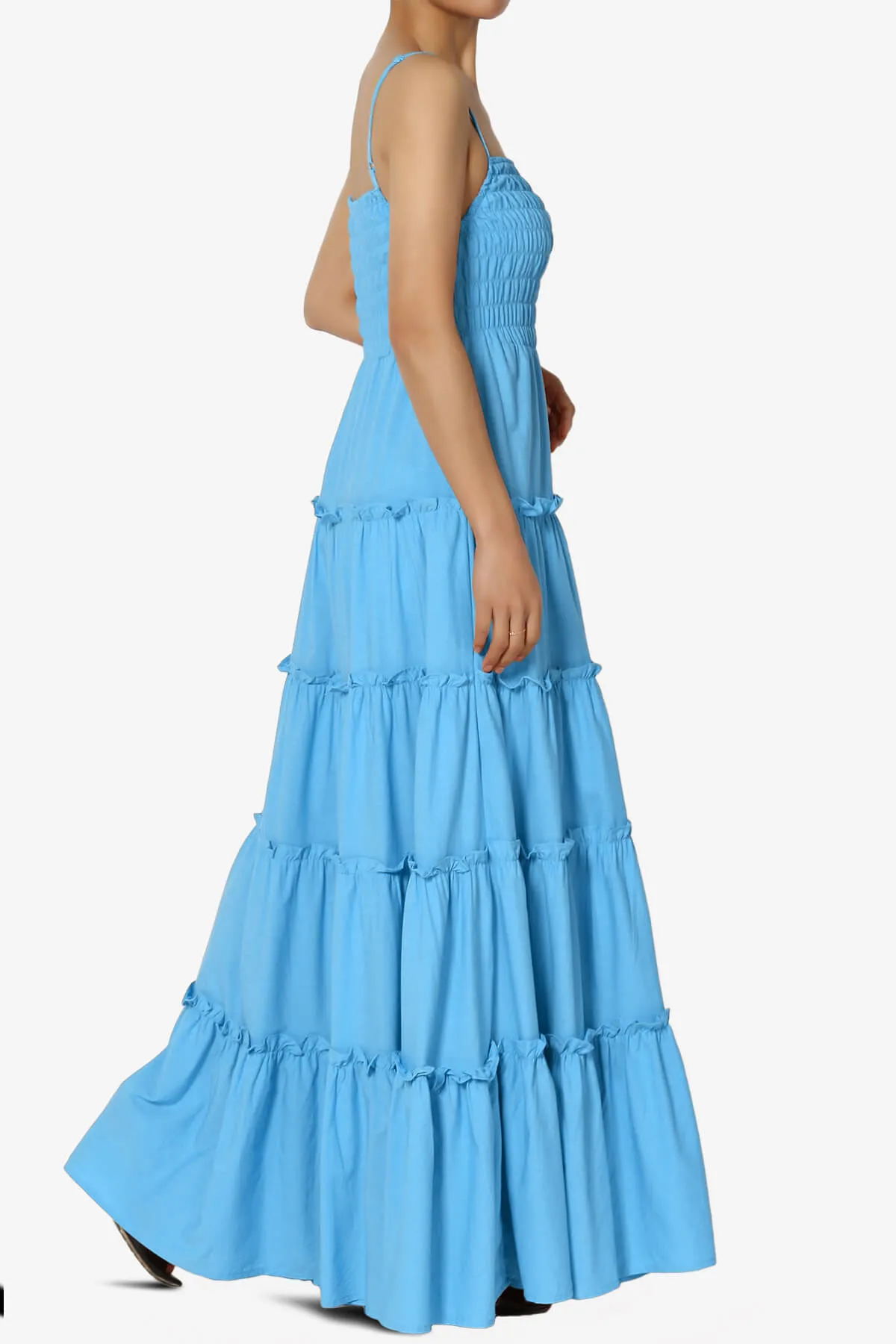 Cassie Smocked Cami Tiered Maxi Dress PLUS