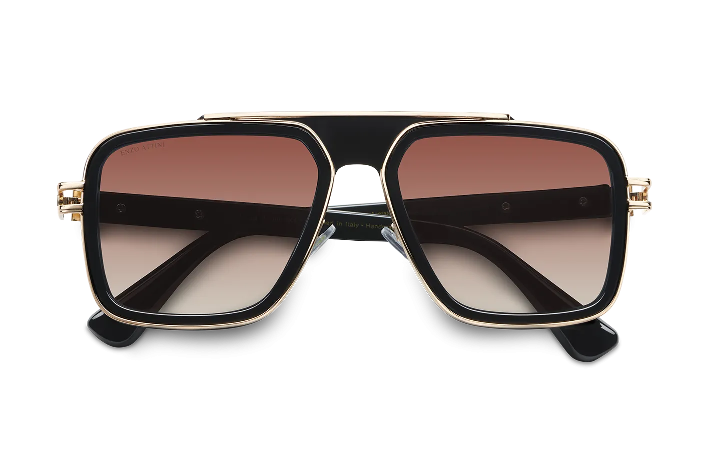 Castel del Monte / Black & Gold Color   Dark Brown Gradient Lens