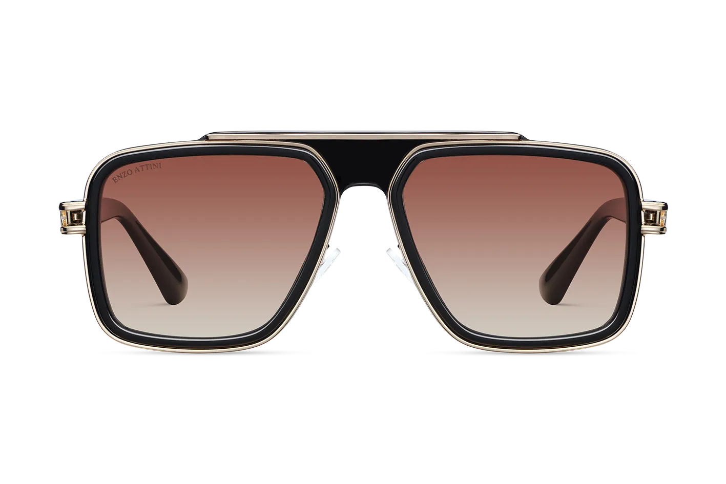 Castel del Monte / Black & Gold Color   Dark Brown Gradient Lens