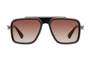 Castel del Monte / Black & Gold Color   Dark Brown Gradient Lens