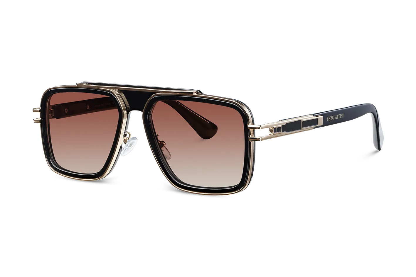Castel del Monte / Black & Gold Color   Dark Brown Gradient Lens