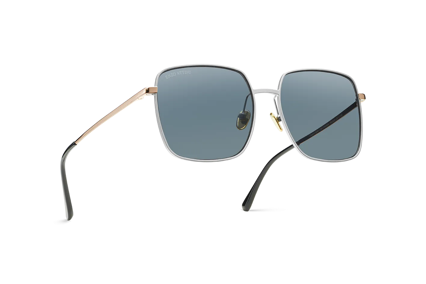 Charles Bridge / Silver & Rose Gold Color   Dark Black Lens