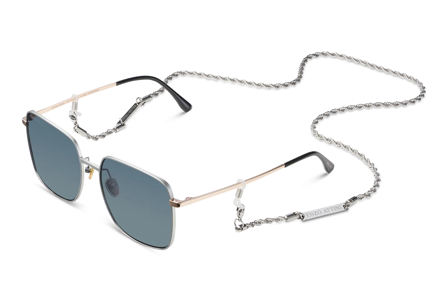 Charles Bridge / Silver & Rose Gold Color   Dark Black Lens