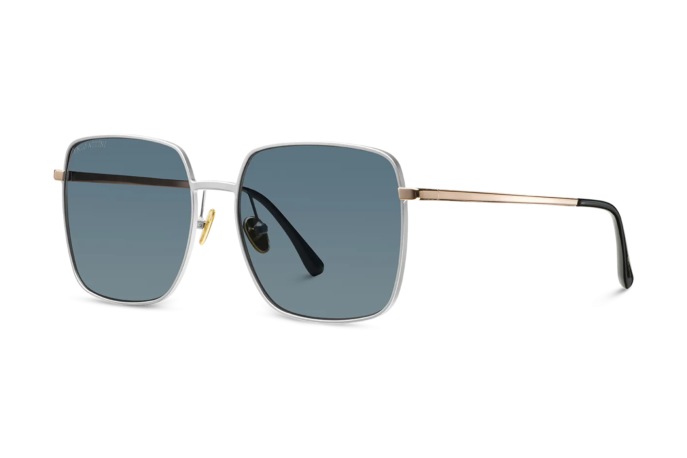 Charles Bridge / Silver & Rose Gold Color   Dark Black Lens