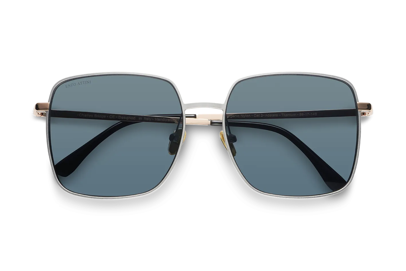 Charles Bridge / Silver & Rose Gold Color   Dark Black Lens