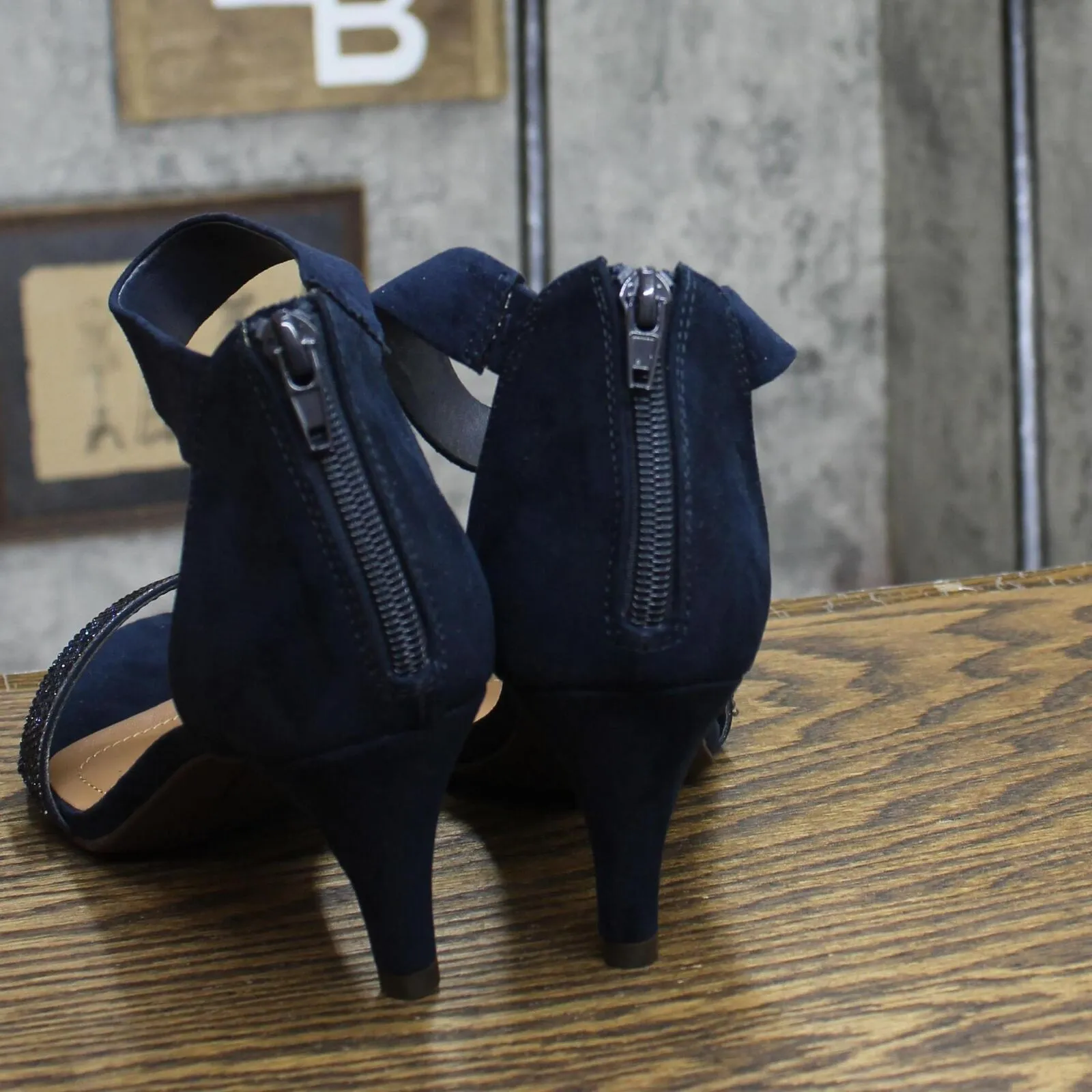 Charter Club Womens Phillyis Two-Piece Evening Sandals Navy Blue Micro 8.5M