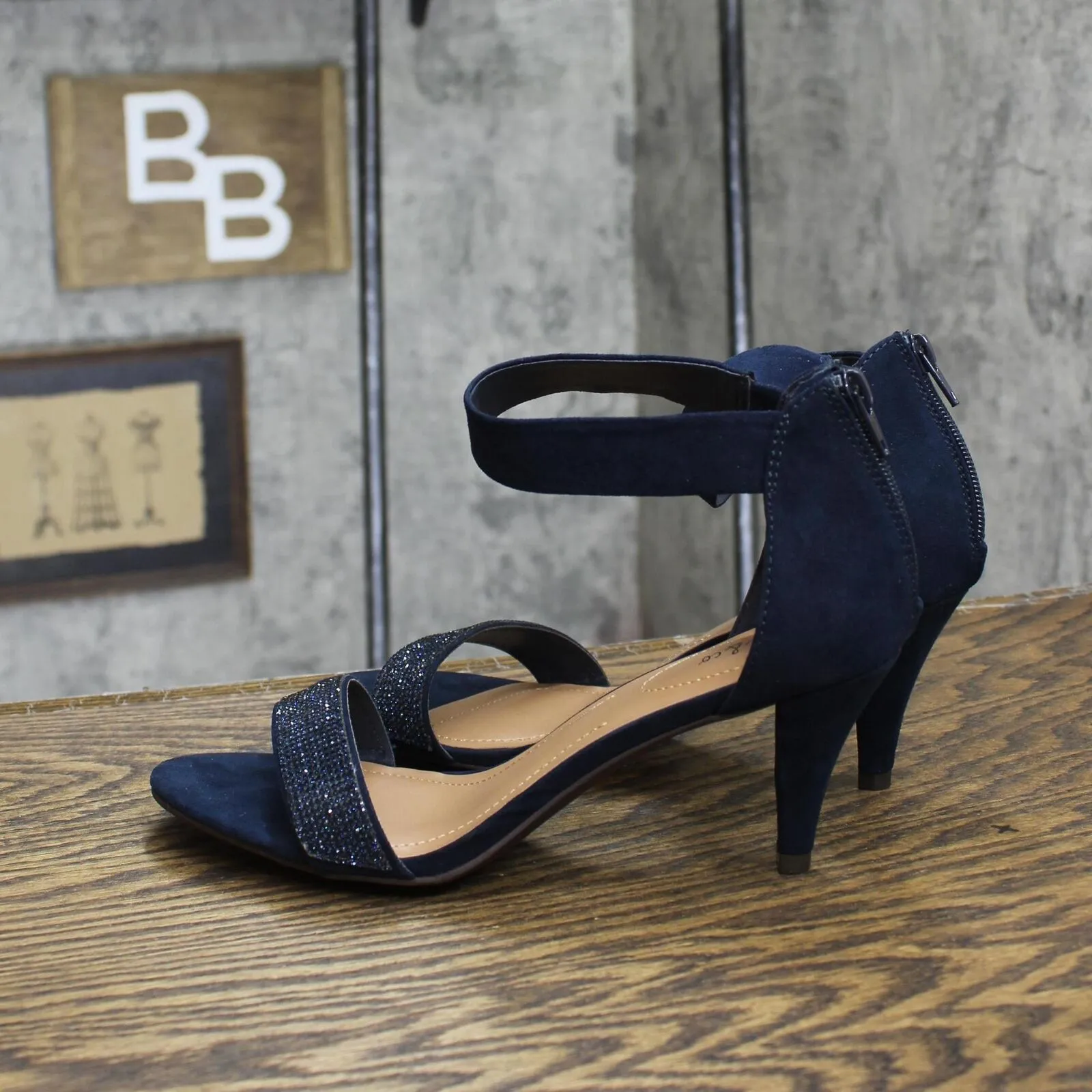 Charter Club Womens Phillyis Two-Piece Evening Sandals Navy Blue Micro 8.5M