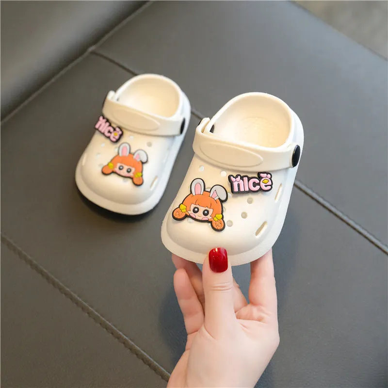 Children's Hole Shoes Summer Breathable Non-Slip Closed Toe Dual-Use Household Children Slippers Cute Cartoon Men's and Women's Sandals