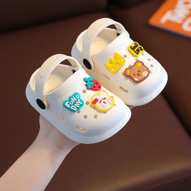 Children's Hole Shoes Summer Breathable Non-Slip Closed Toe Dual-Use Household Children Slippers Cute Cartoon Men's and Women's Sandals