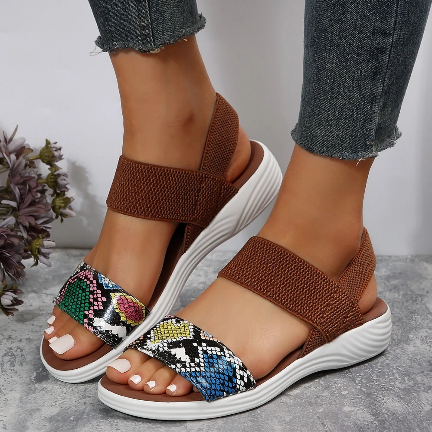 CLARK Open Toe Low Heel Sandals