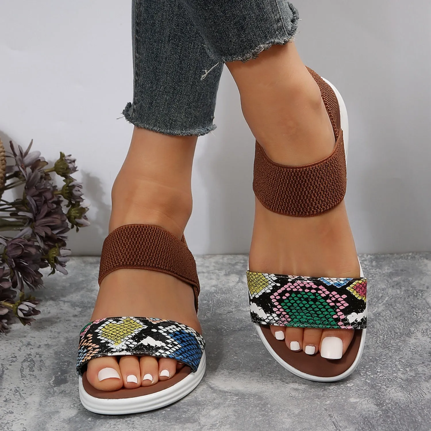 CLARK Open Toe Low Heel Sandals