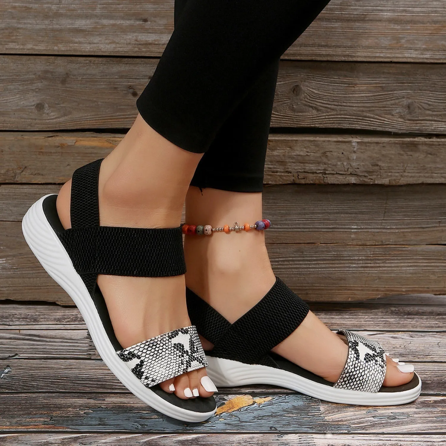 CLARK Open Toe Low Heel Sandals