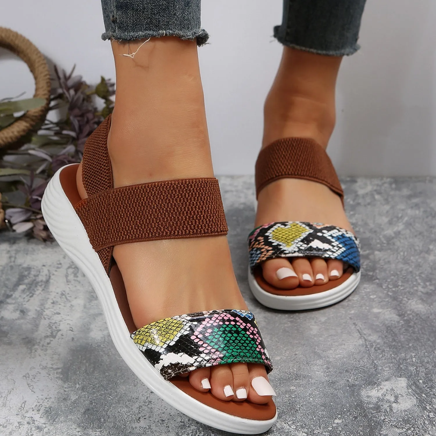 CLARK Open Toe Low Heel Sandals