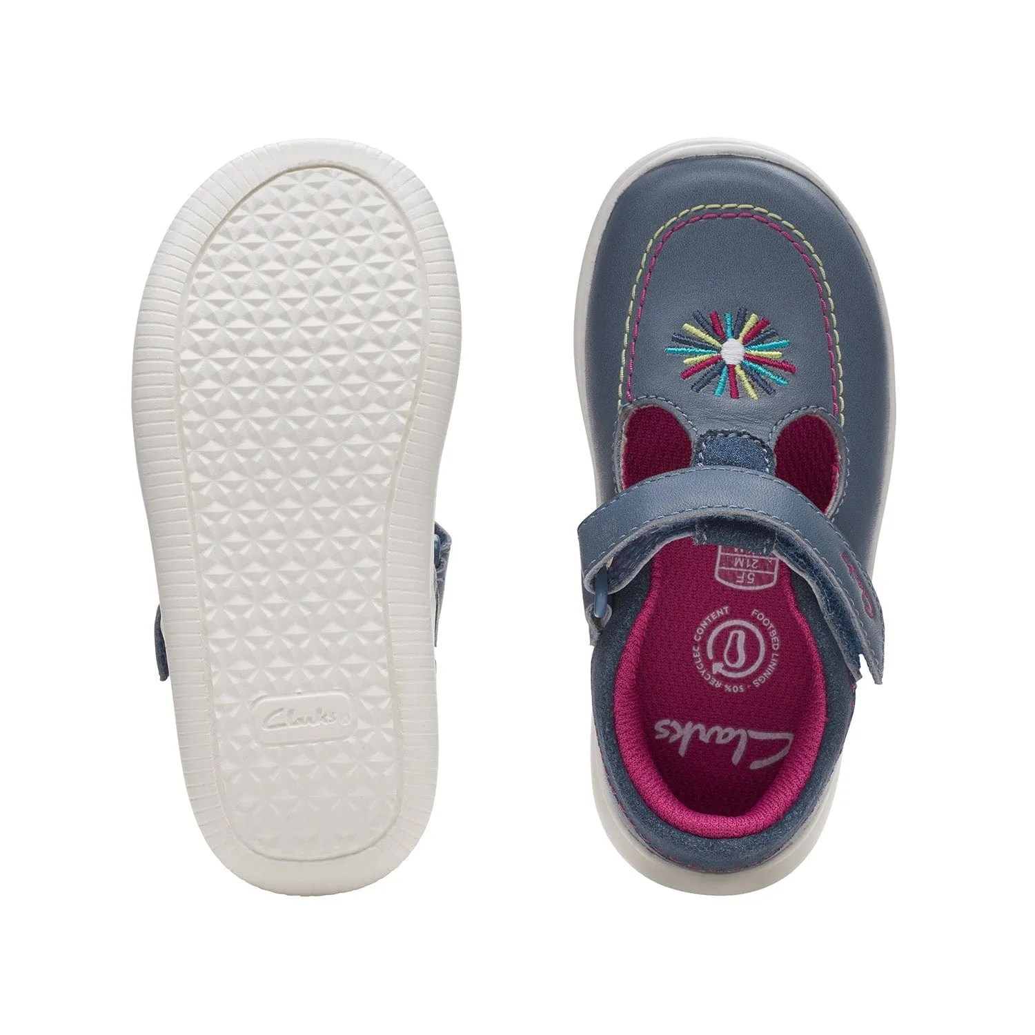 Clarks Crest Prom Toddler - Blue Combi - 261723058 - G (Wide)