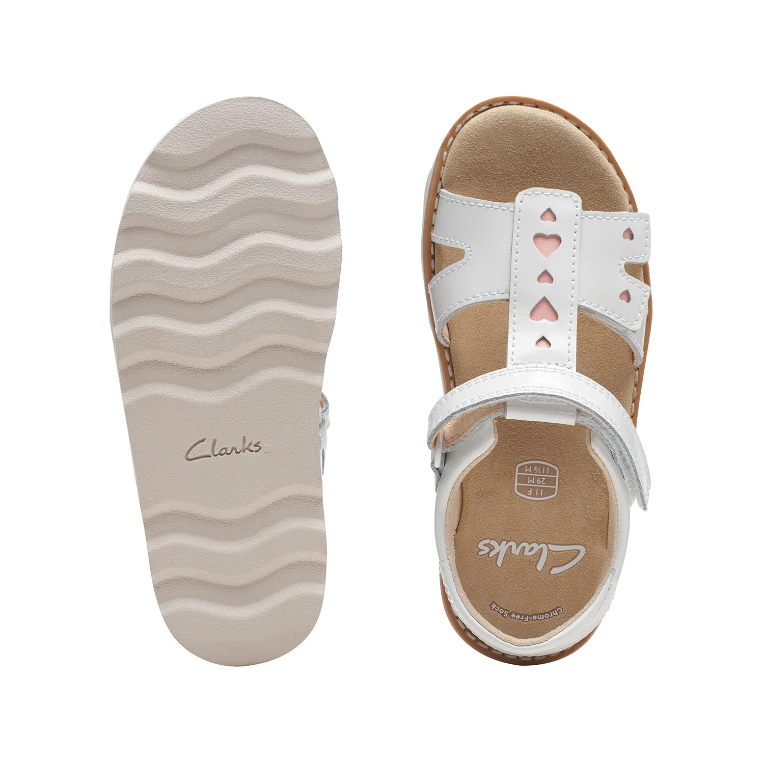 CLARKS GIRLS CROWN BEAT KID. (WIDE FIT)