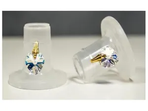 Clean Heels Clear or Black - Crystal Heart Heel Stoppers
