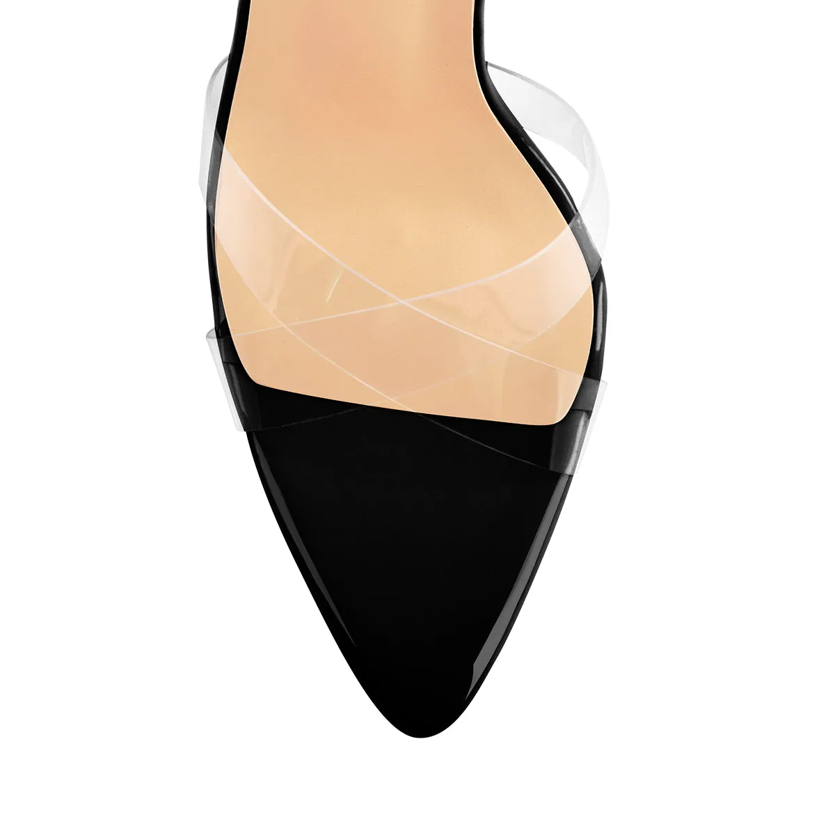 Clear Cross Band Open Toe High Heel Sandals