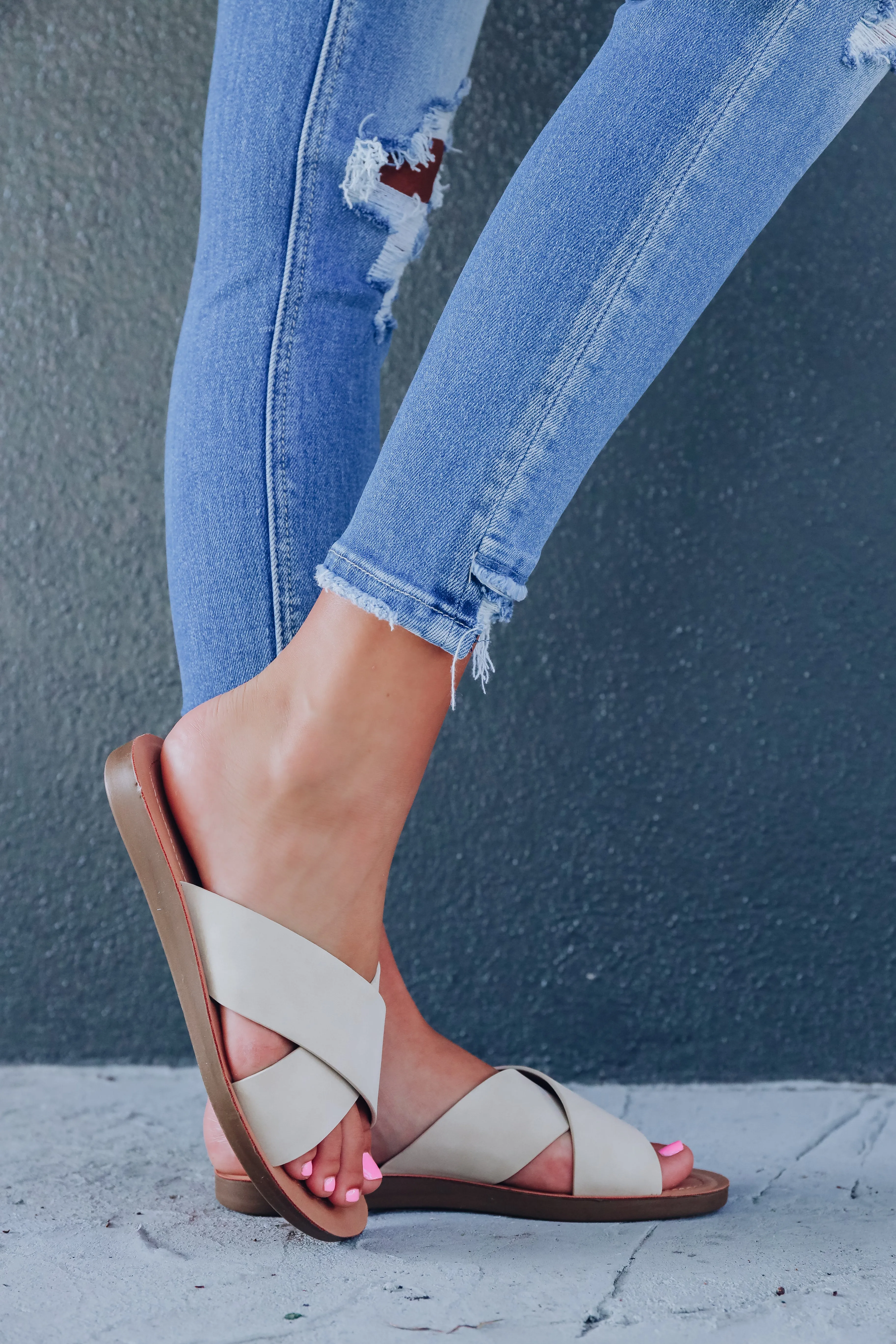 Clear Reflection Sandals - Bone