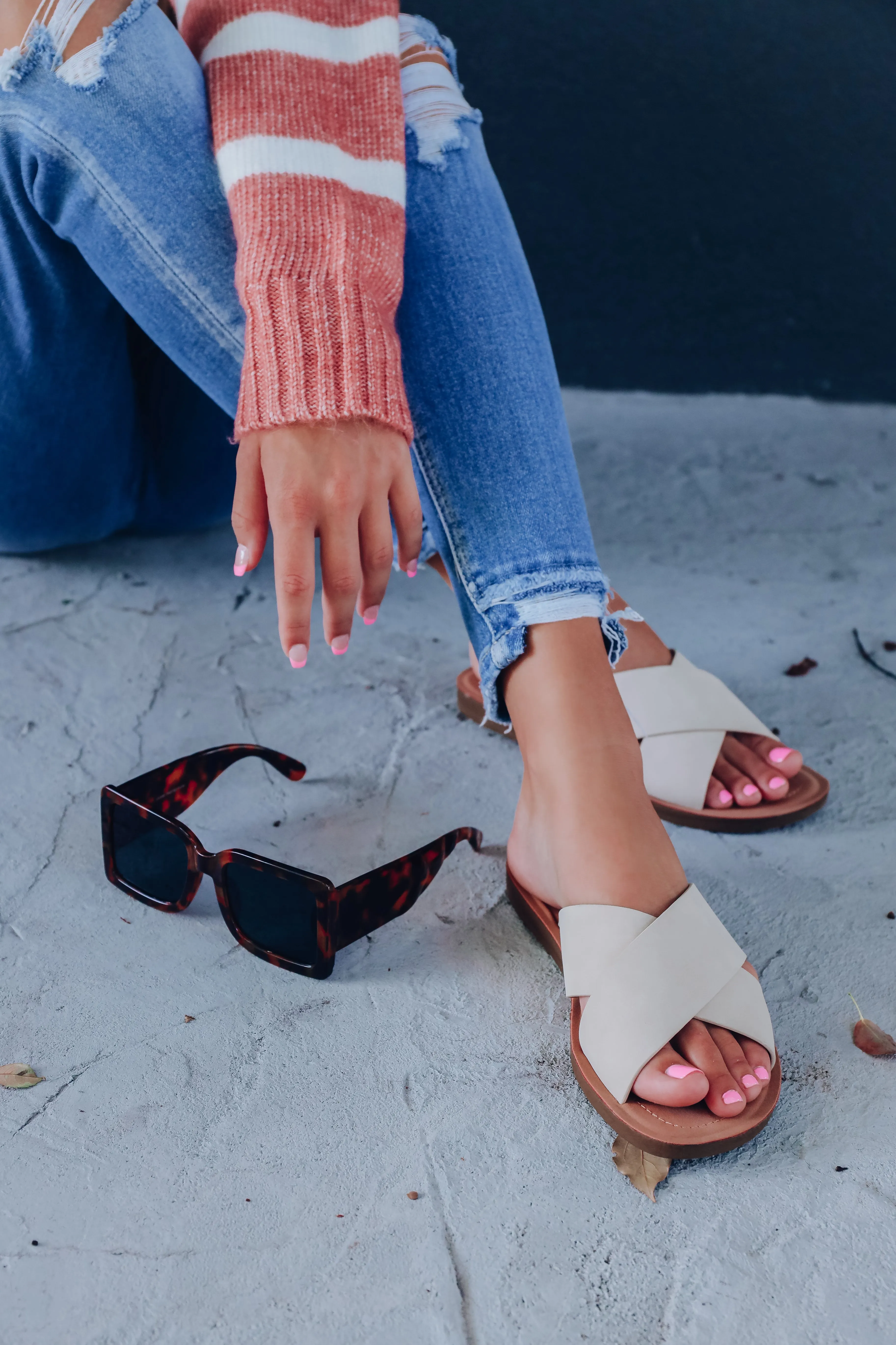 Clear Reflection Sandals - Bone