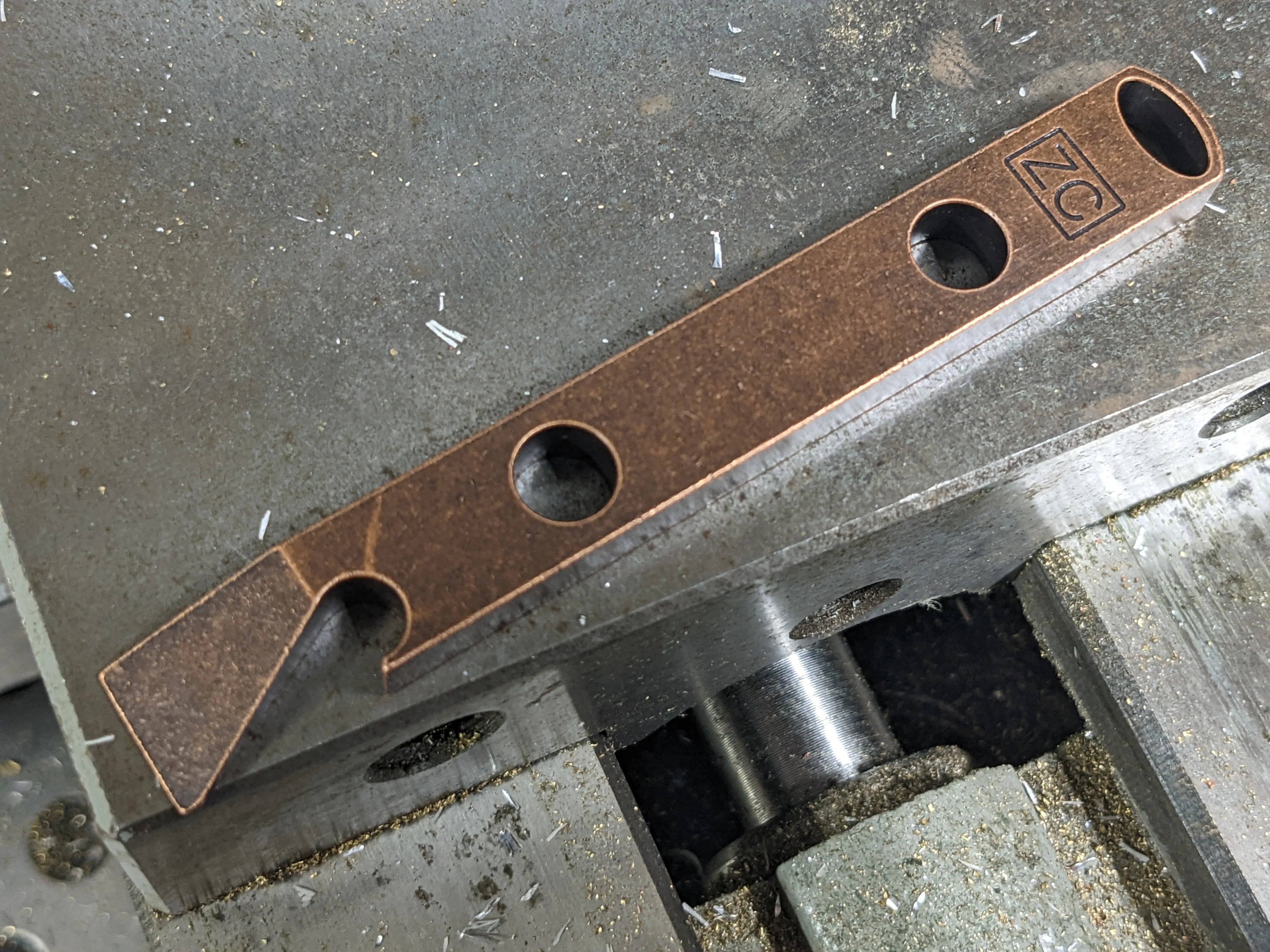 Copper Pry Bar with Patina
