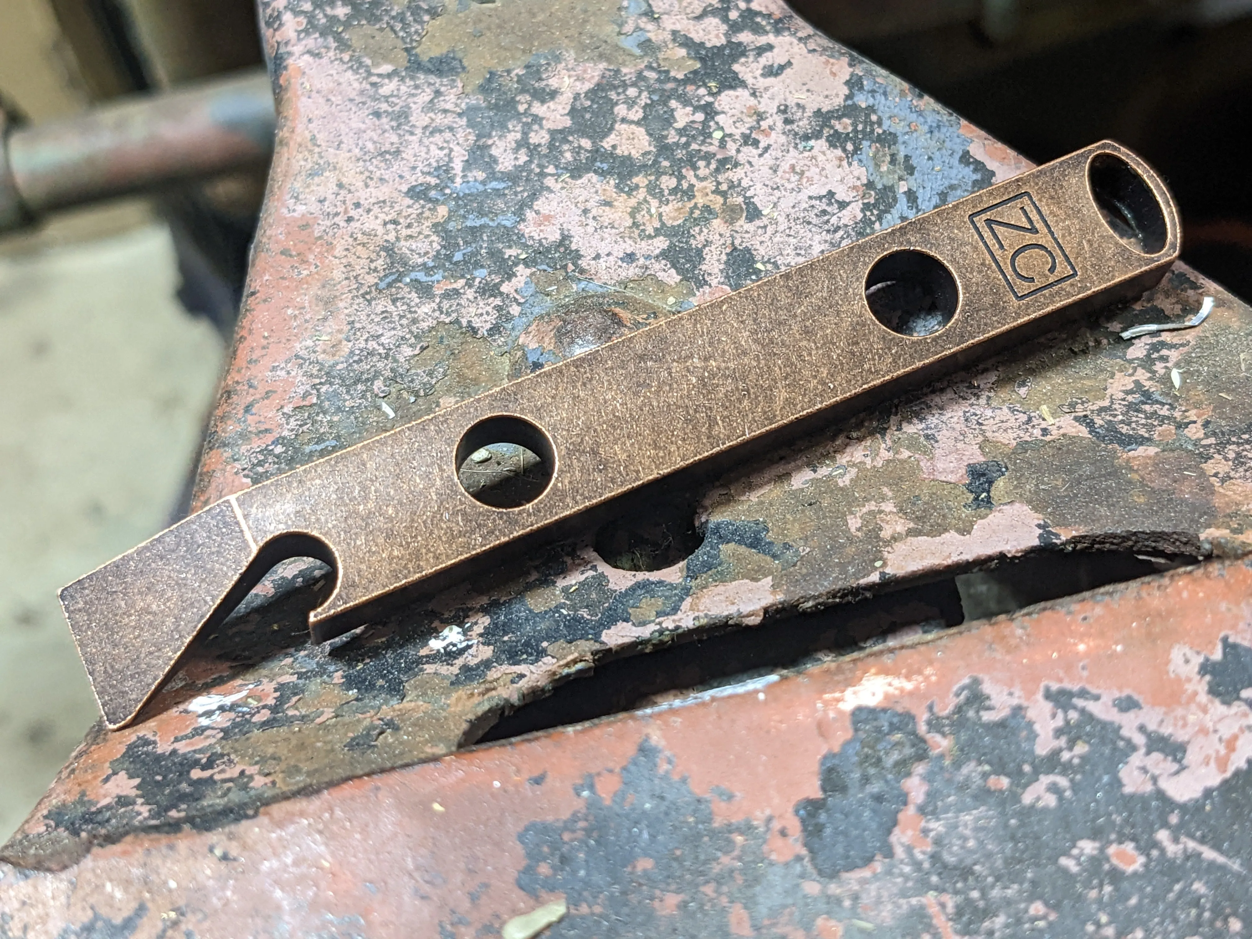 Copper Pry Bar with Patina