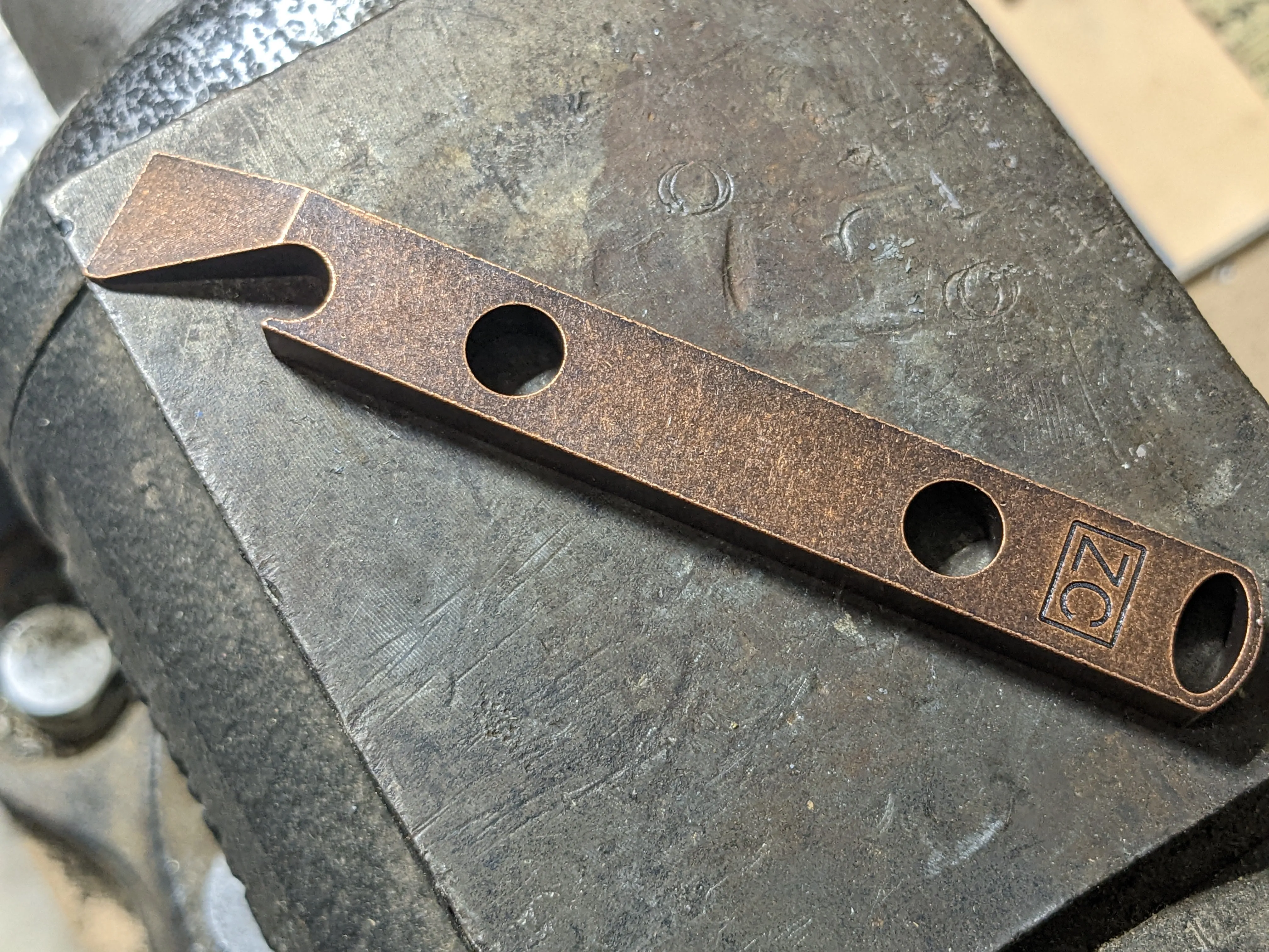 Copper Pry Bar with Patina
