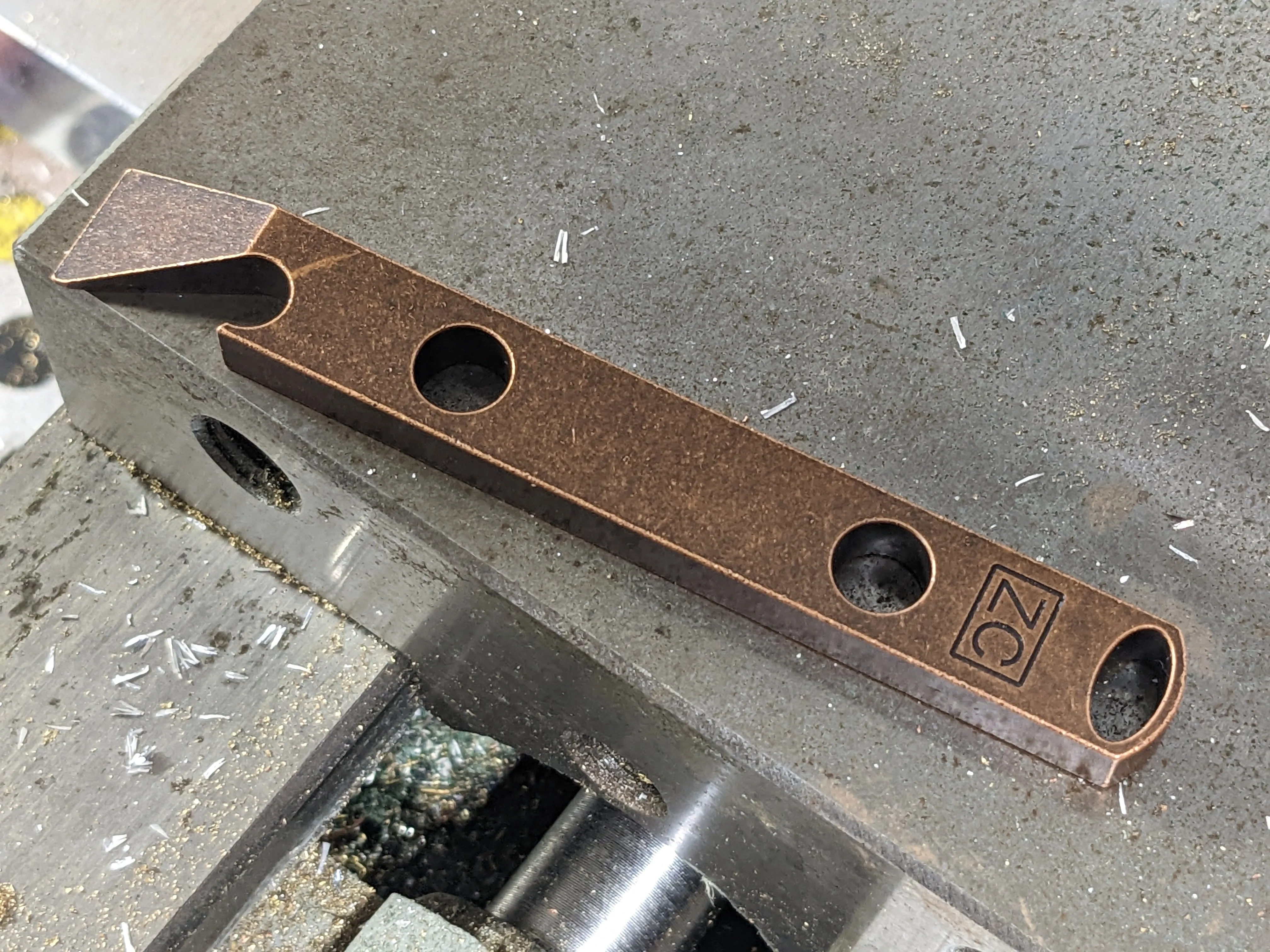Copper Pry Bar with Patina