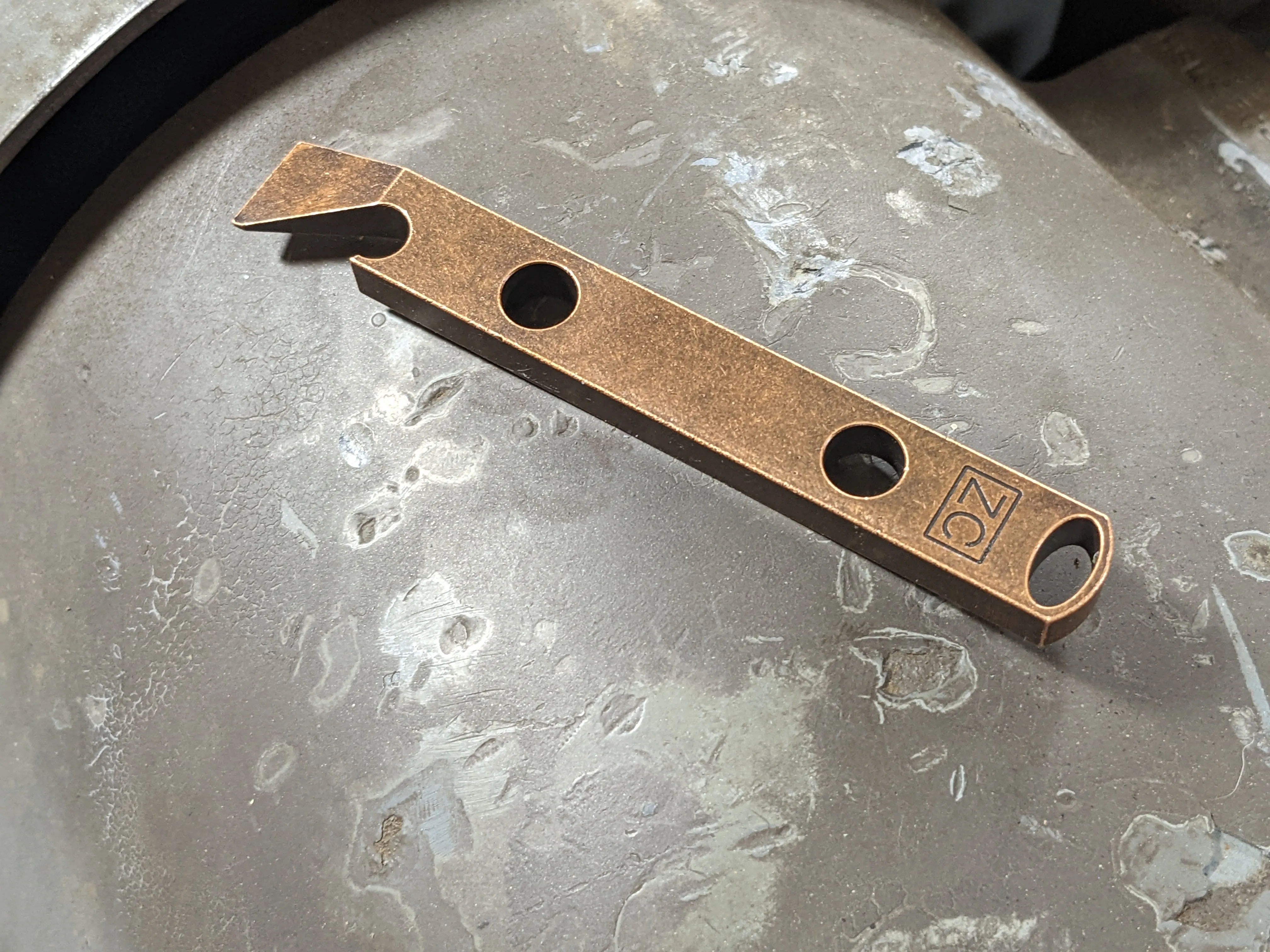 Copper Pry Bar with Patina
