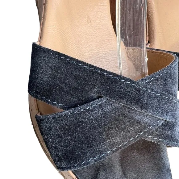 Cordani Candy Platform Cork Wedge Open-Toe Sandal Navy Blue EU Size 37