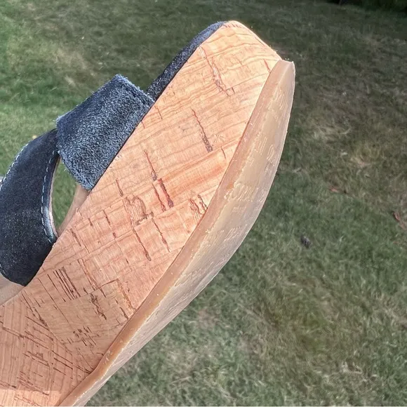 Cordani Candy Platform Cork Wedge Open-Toe Sandal Navy Blue EU Size 37
