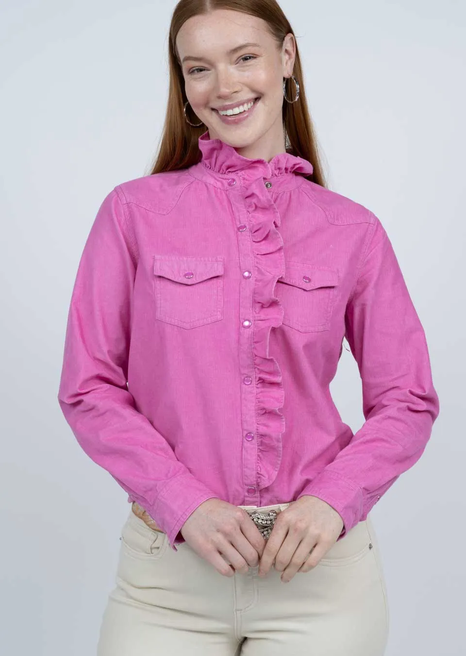 Corduroy Snap Top