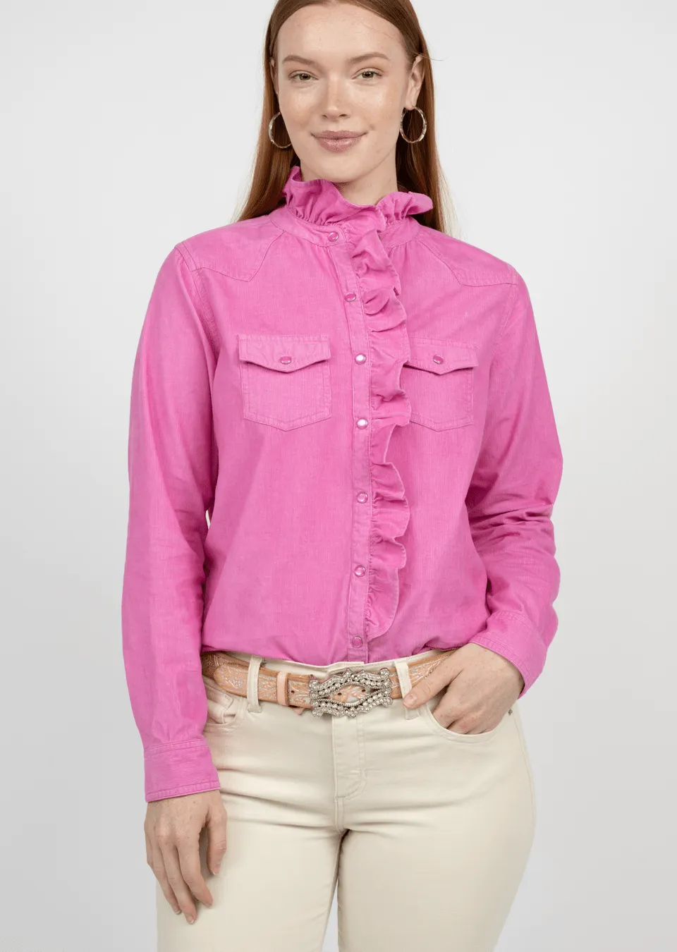 Corduroy Snap Top