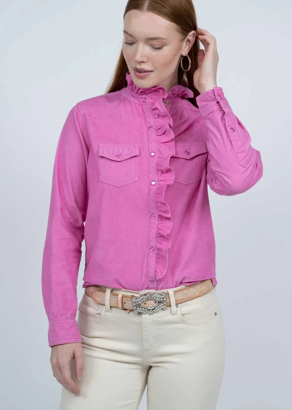 Corduroy Snap Top