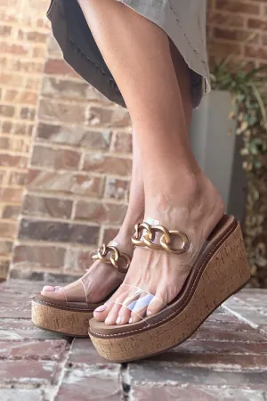 Corkys On Vacay Clear Wedge Sandal