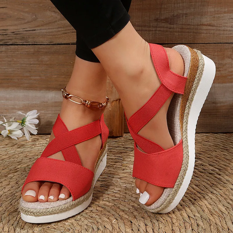 Cross-strap Wedge Summer Sandals