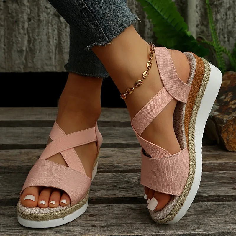 Cross-strap Wedge Summer Sandals