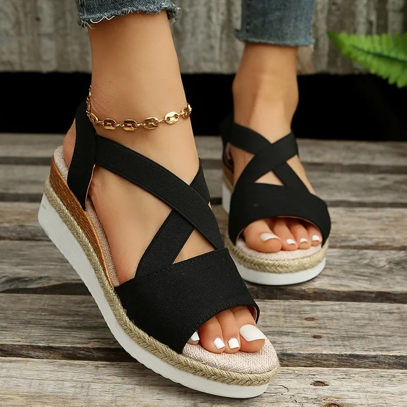 Cross-strap Wedge Summer Sandals