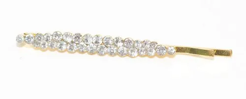 Crystal Double Row Bobby Goldtone Pin - 1 piece