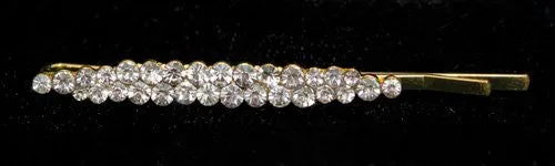 Crystal Double Row Bobby Goldtone Pin - 1 piece