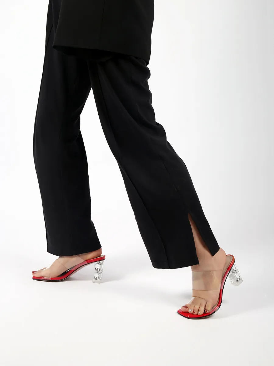 Crystal Heel Coral Slide