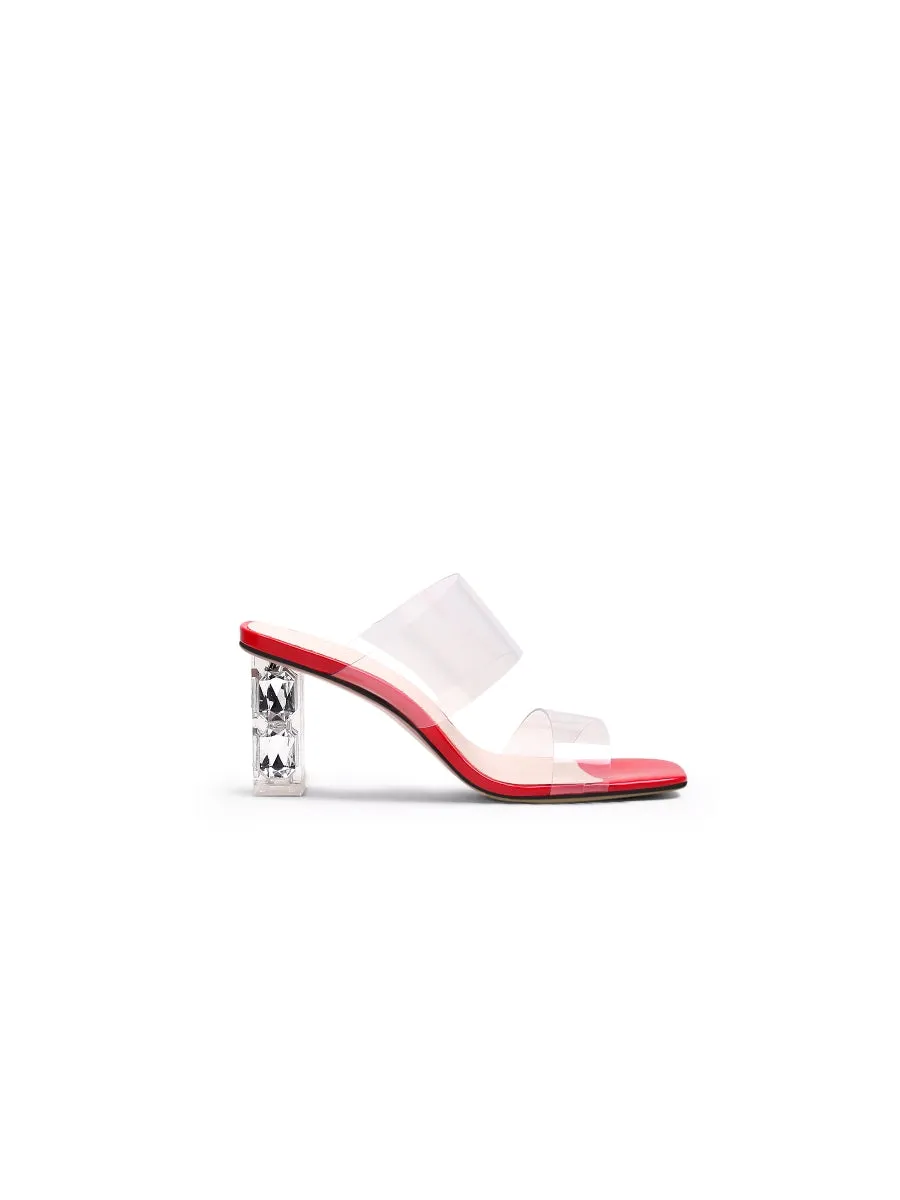 Crystal Heel Coral Slide