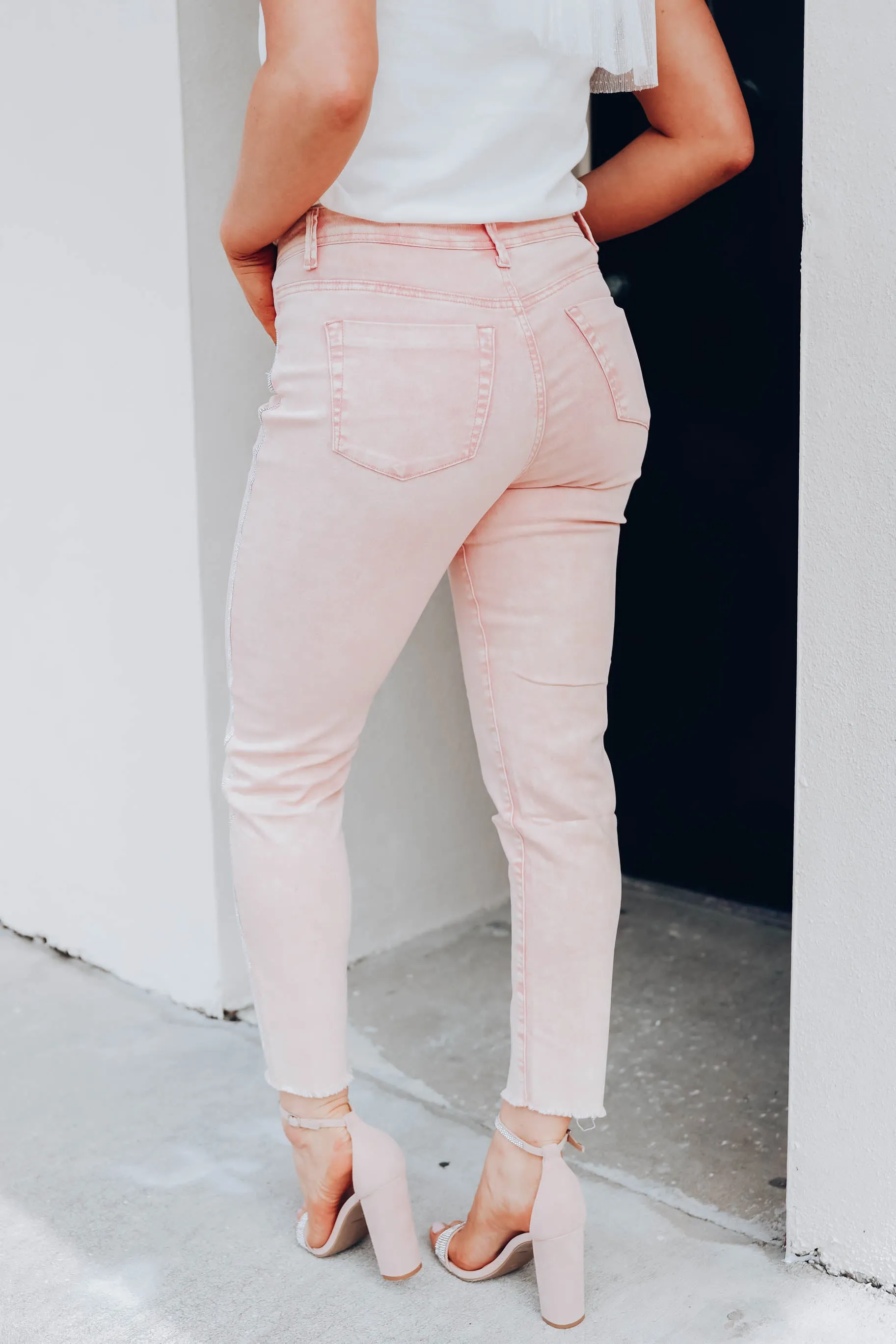 Crystal Pink Skinny Jeans