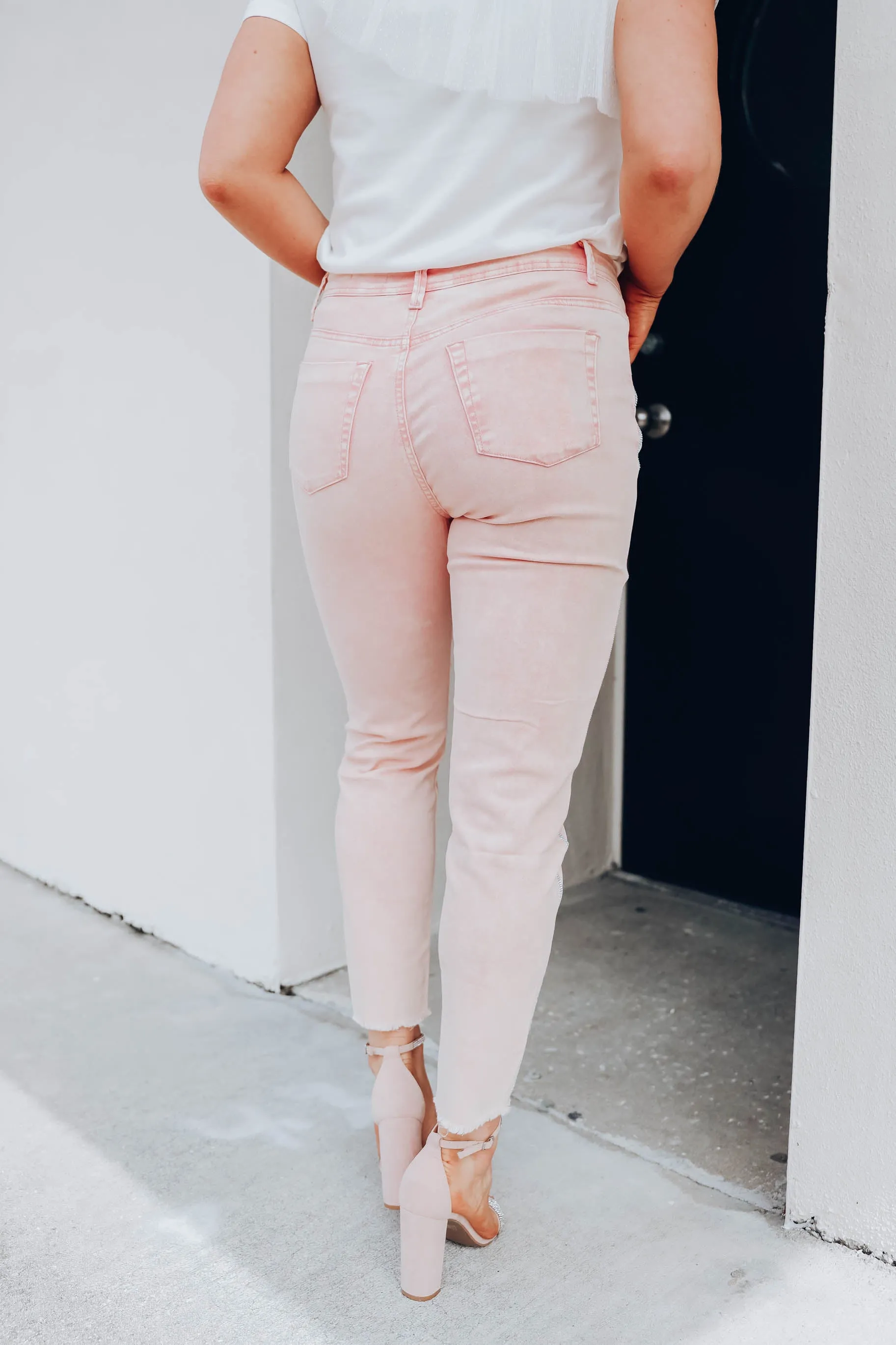 Crystal Pink Skinny Jeans