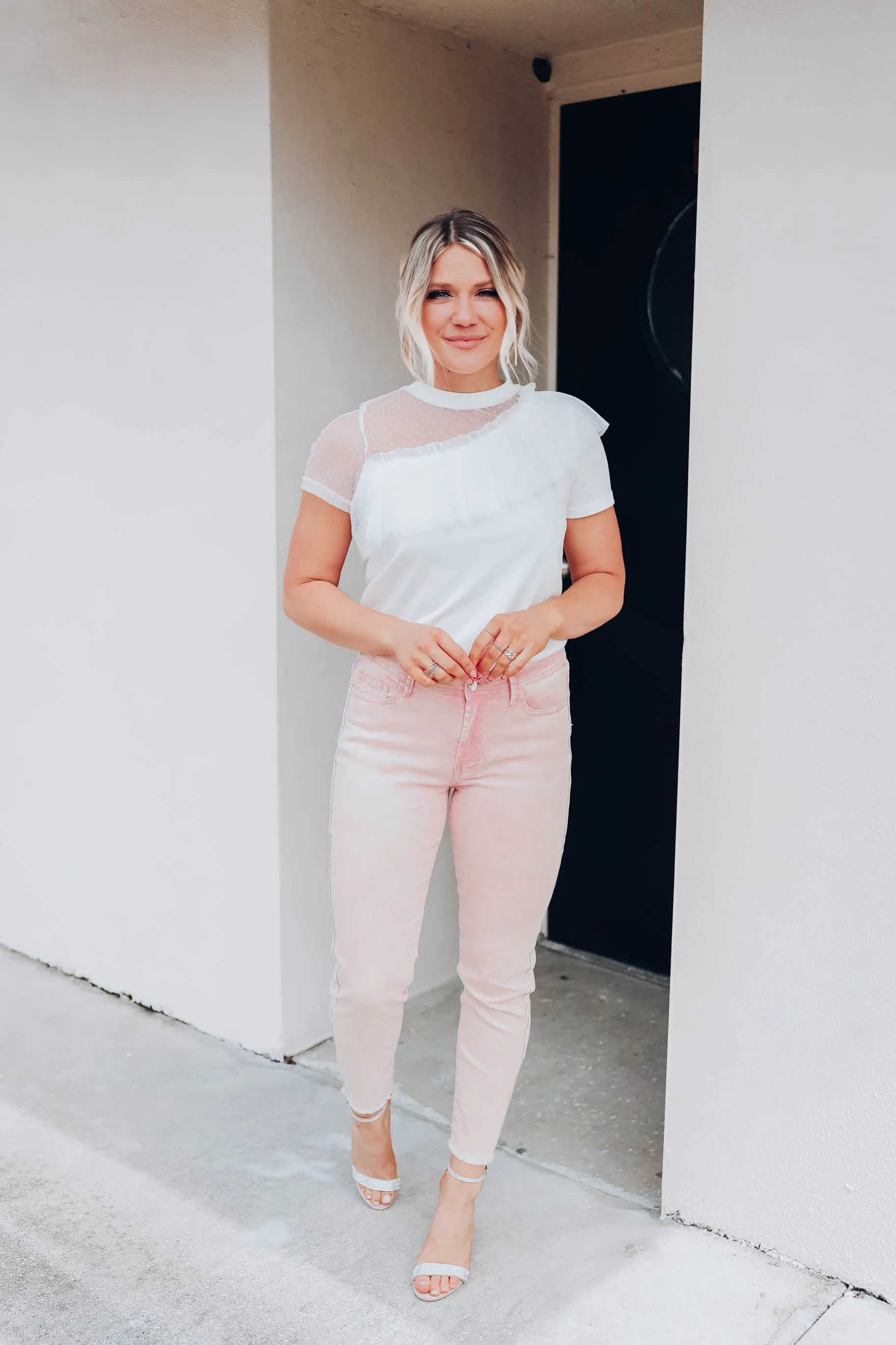 Crystal Pink Skinny Jeans