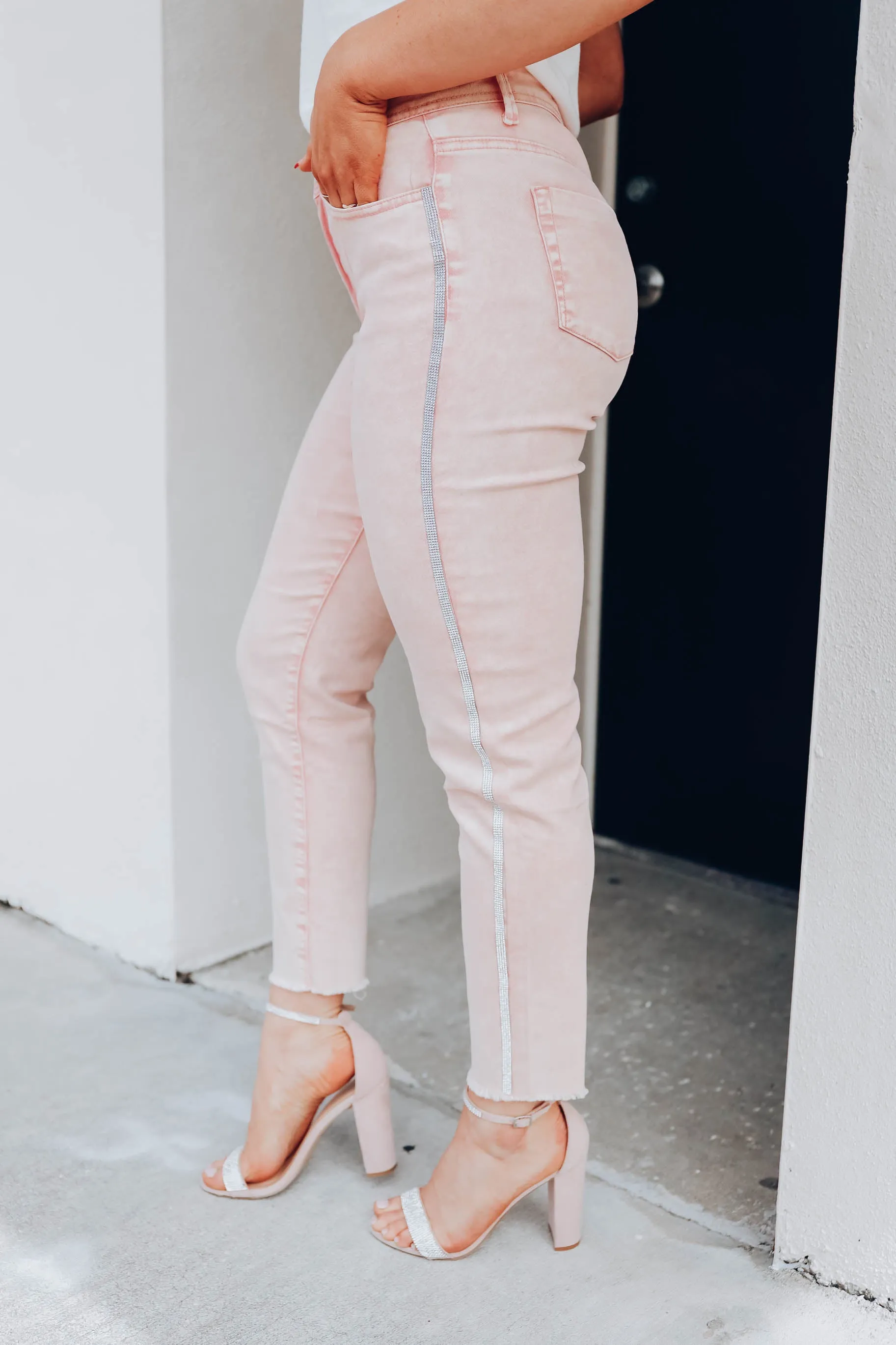 Crystal Pink Skinny Jeans