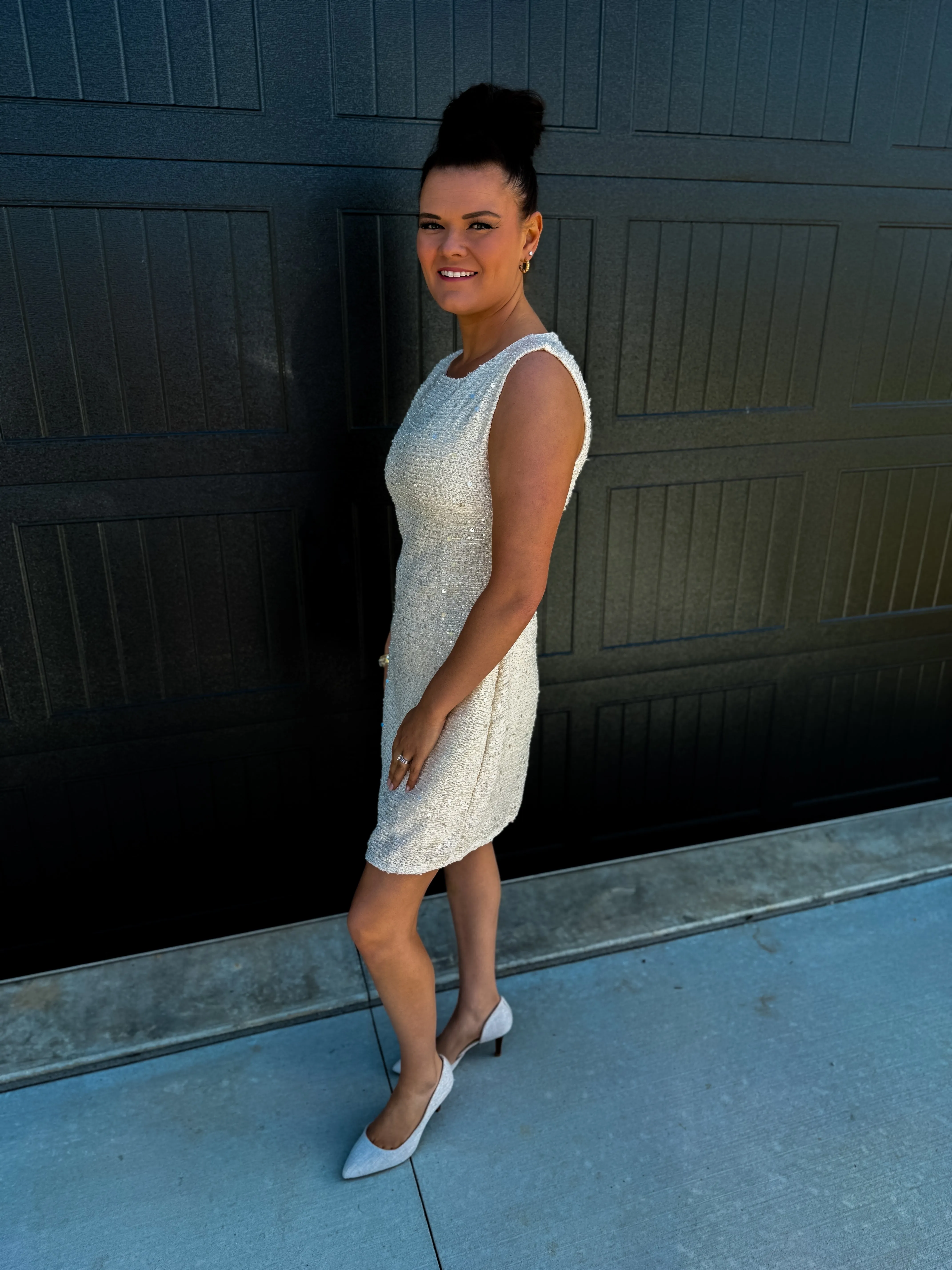 Crystal Shimmer Tweed Dress