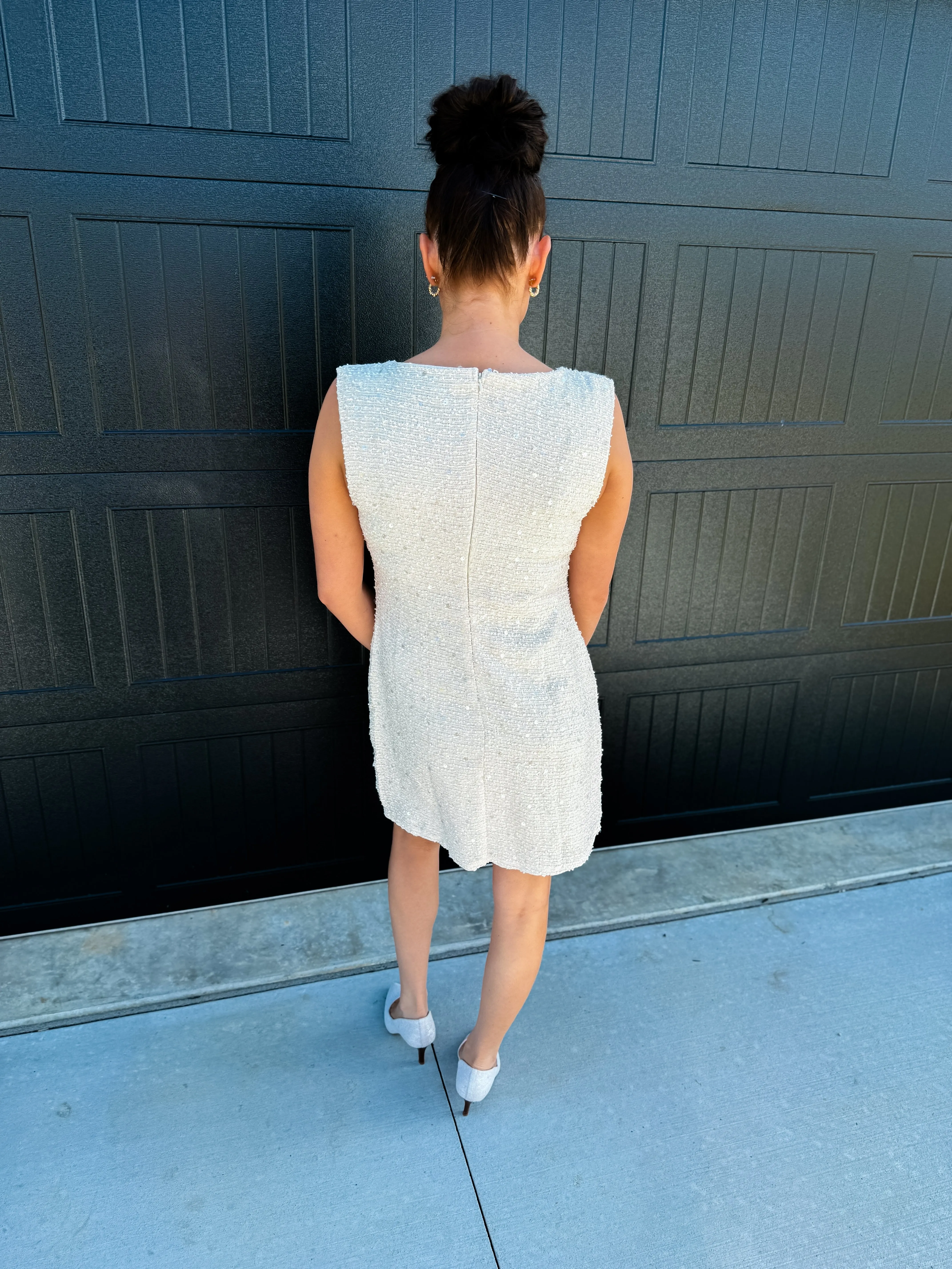 Crystal Shimmer Tweed Dress